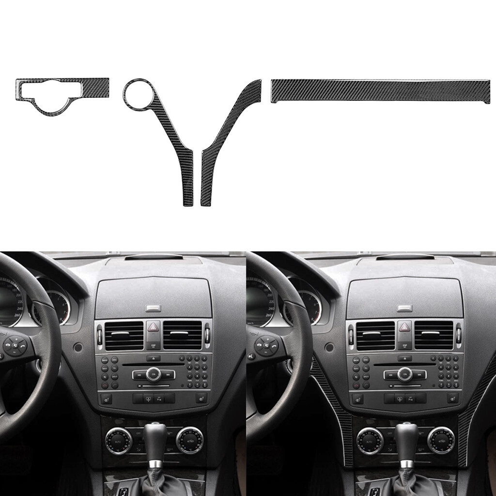 Carbon Fiber Headlight Frame Trim for Mercedes C-Class W204 2007-2013