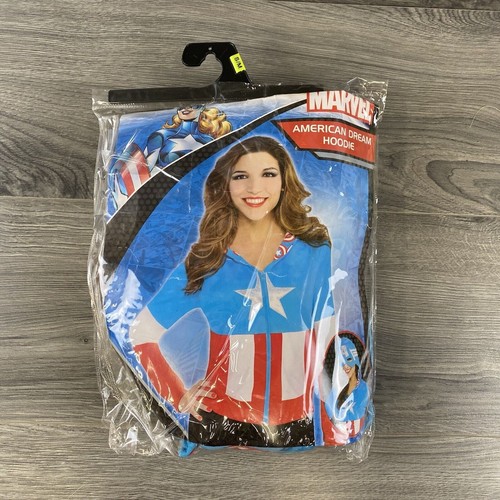 MARVEL AMERICAN DREAM ZIP UP SWEATSHIRT HOODIE Captain America WOMEN'S Size S/M