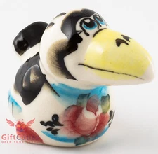 Russian Gzhel porcelain Raven Crow figurine handmade cartoon