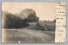 Granite Rock Formations IRONTON Missouri RPPC Antique MO County~Perkins Photo