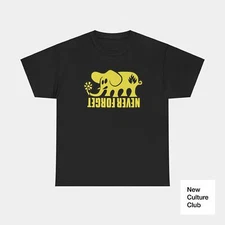 Black Label Never Forget Elephant Skate Skateboarding 90s Design T Shirt Tee Y