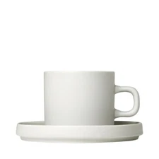 Blomus Mio Coffee Cups with Saucers Set Of 2 Moonbeam 7Oz - 63907