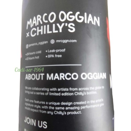 Chilly's Bottle Marco Oggian Fantasy Water Bottle 500ml Leak Proof Screw Top NEW - Picture 24 of 24