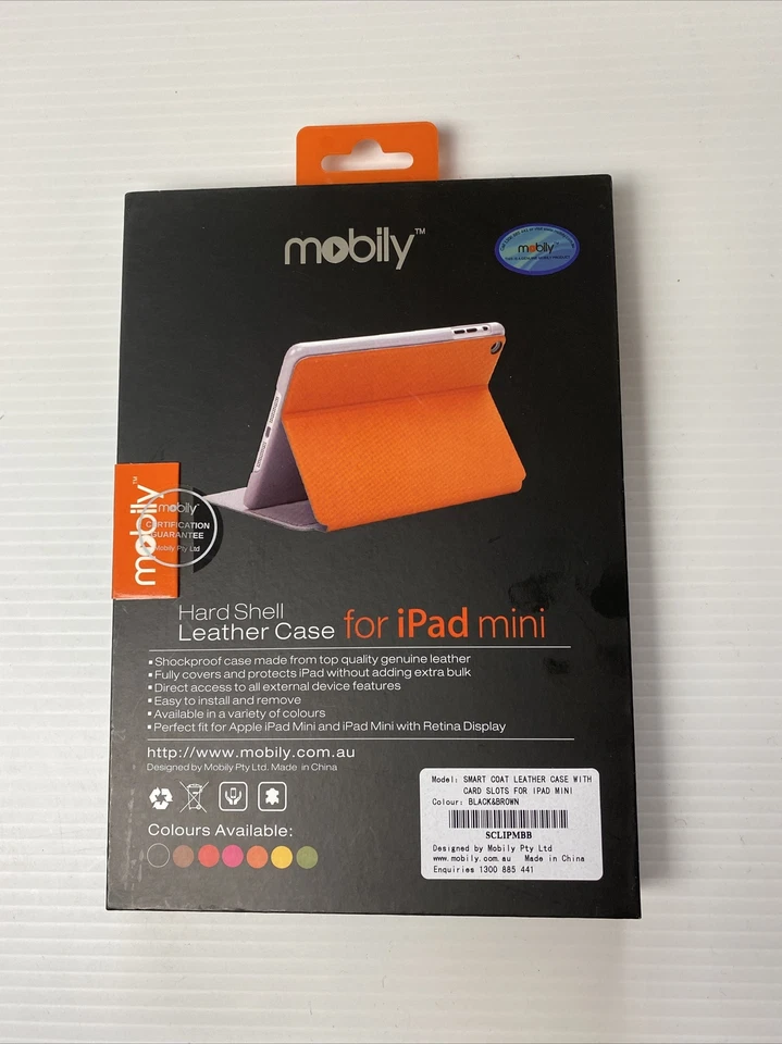 Mobily Hard Shell Leather Case For Ipad Mini Black And Brown Brand New - Image 2 of 2
