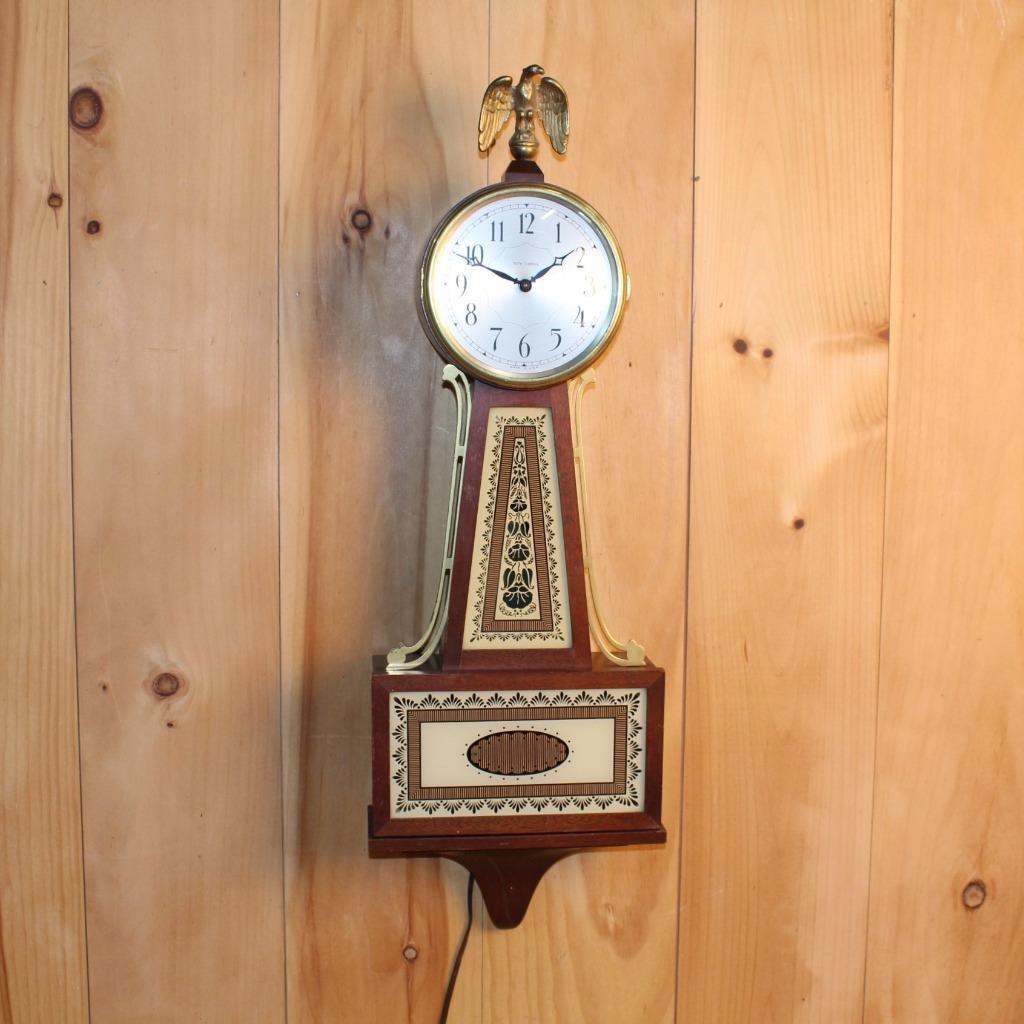 掛け時計　SETH THOMAS　　柱時計 Vintage Seth Thomas Brookfield Electric Chime Banjo Clock For