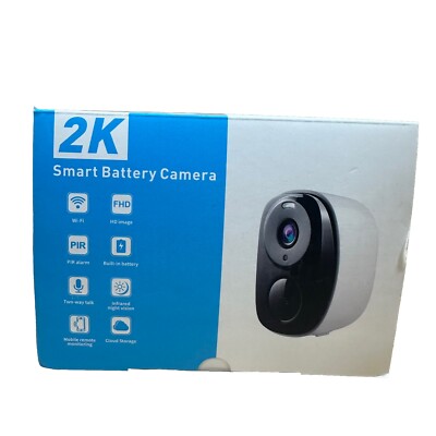 Smart AI Battery Wireless Camera White Full HD Motion 2K Wi-Fi