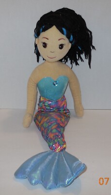 Aurora Sea Sparkles Morgana Mermaid Black Hair Plush Stuffed Animal 18'' Toy
