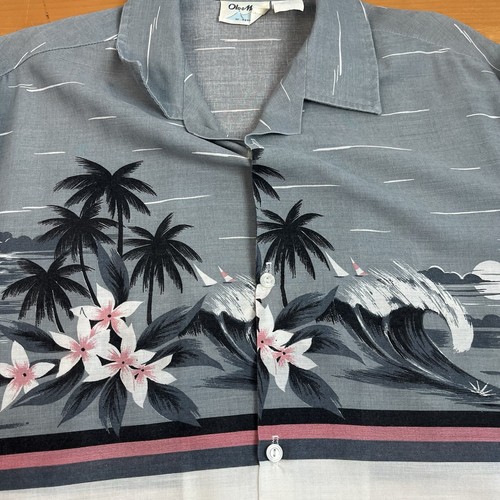 Vtg Olo Manu Hawaiian Shirt Mens Large Short Sleeve Made In Hawaii USA - 第 3/8 張圖片
