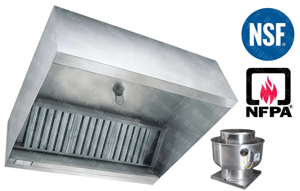 6' FT Restaurant Commercial Kitchen Exhaust Hood with CaptiveAire Fan 2100  CFM