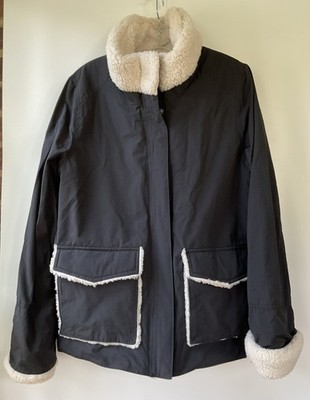 Thread & Supply Black  Sherpa Lined Jacket Pockets Full Zip Size Large