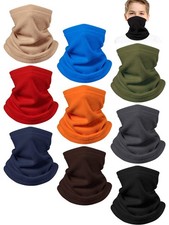 9 Pieces Kids Neck Warmer Winter Fleece Gaiter Tube Scarf Balaclava Sports