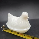 1940’s Hazel Atlas Nesting Hen Chicken Milk Glass Butter VTG Dish Ring Of Fire