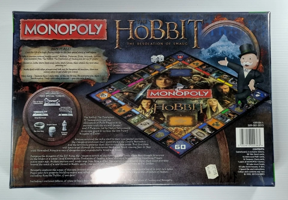 Monopoly The Hobbit The Desolation of Smaug Board Game 2015 New & Sealed - Image 2 of 4