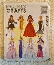 McCall,s Crafts Pattern 8552 fashions for 11.5  dolls Barbie - UNCUT -Vtg