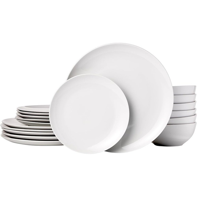 18-Piece Dinnerware Set Service 6 Microwave & Dishwasher Safe Porcelain New
