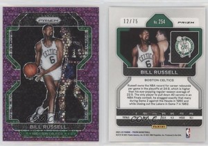 2021-22 Panini Prizm Fast Break Purple Prizm /75 Bill Russell #254 HOF