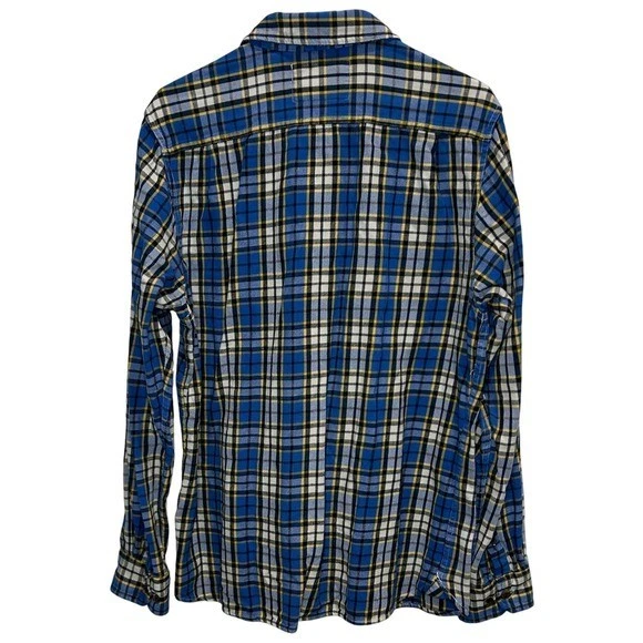 Camisa de manga larga de franela a cuadros azul amarillo The North Face para hombre algodón mediano Foto 3 de 4