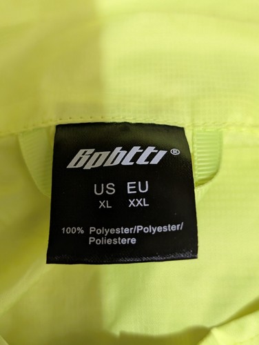 Bpbtti Cycling Vest Mens Neon Safety Reflective Yellow Sleeveless Zip Men's XL - Picture 3 of 5