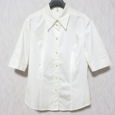 ESCADA Crystal Button Blouse Shirt Size 38 OffWhite Women USED