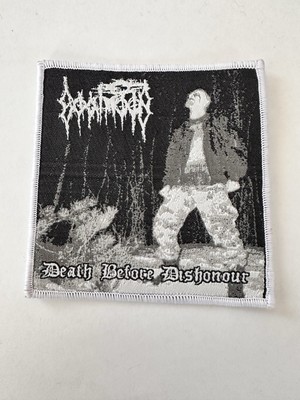 GOATMOON, DEATH BEFORE DISHONOUR, WHITE BORDER, 4X4 INCHES, WOVEN PATCH