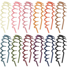 12 Pack Zig Zag Plastic Headbands Non Slip Teeth Hair Bands for Women Girls DIY