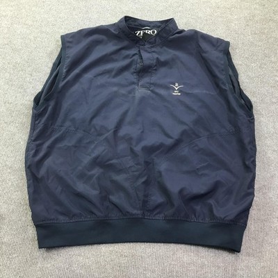 Zero Restriction Vest Mens Large Navy Golf Windshirt Mock Neck Lightweight