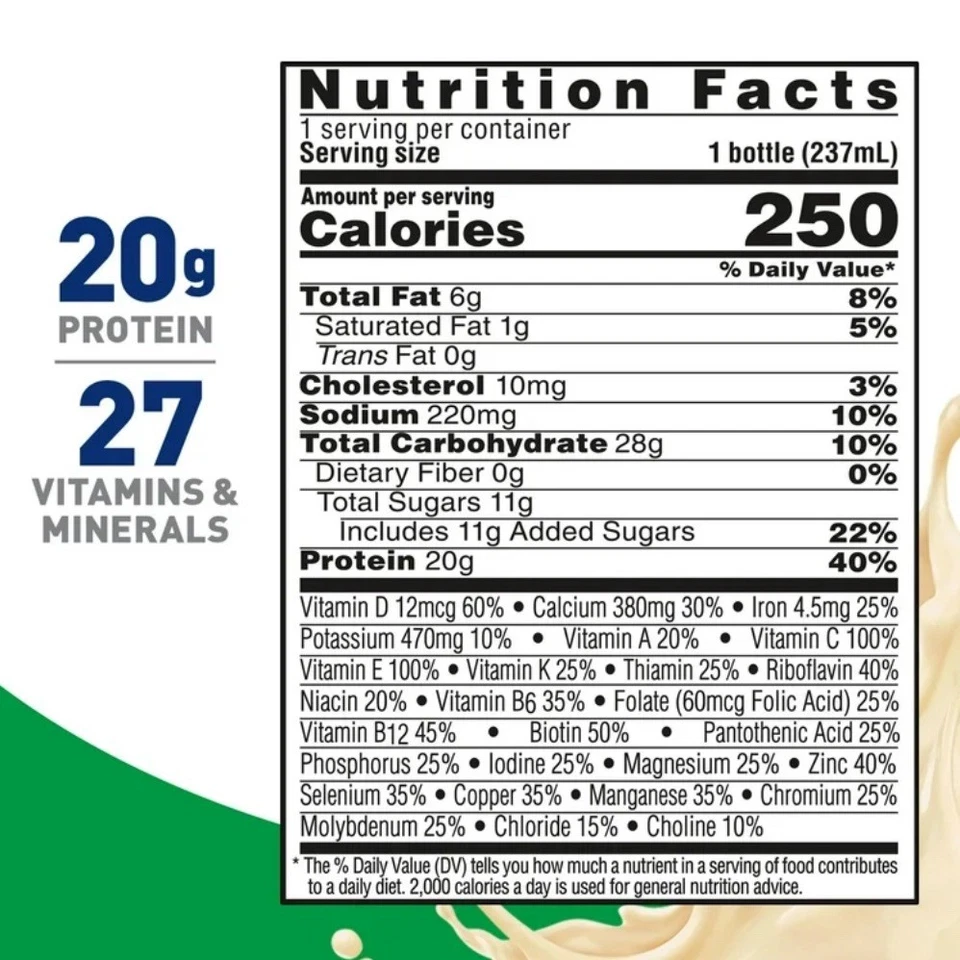 High Protein Boost Shakes,15 - 8 FL OZ 瓶,非常香草,20 克蛋白质 — 第 2/4 张图片