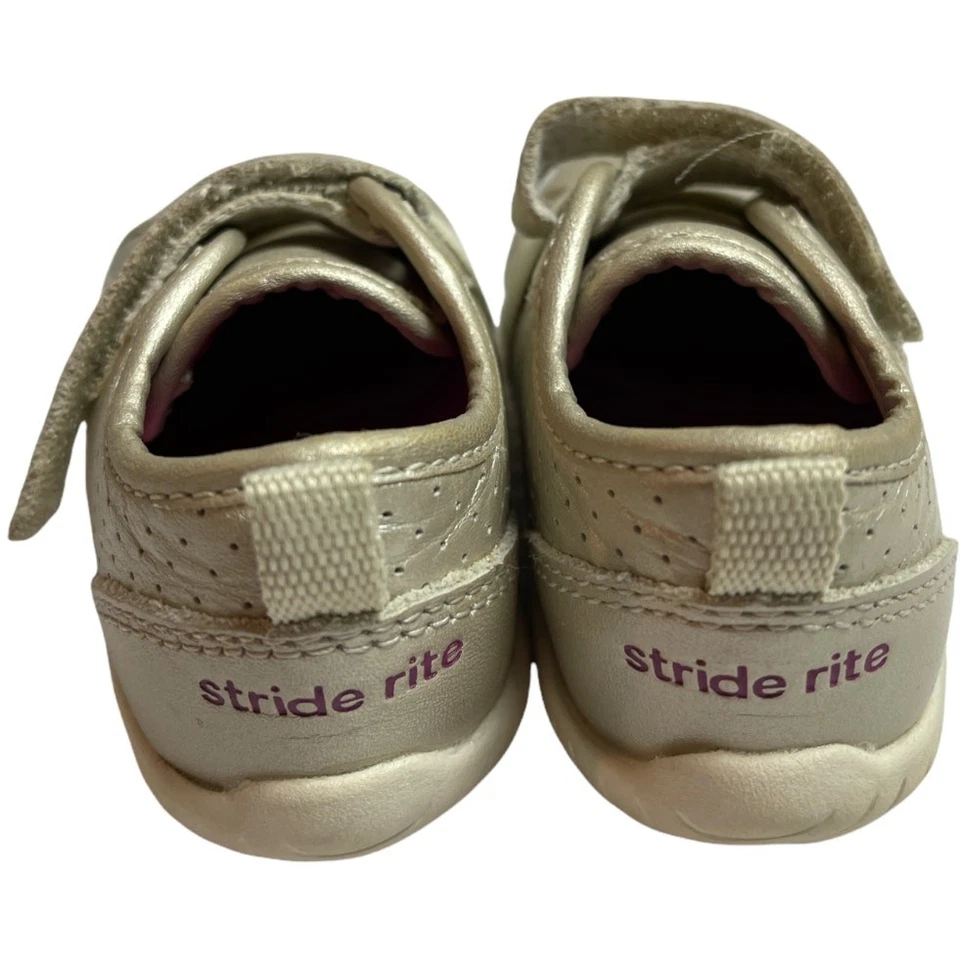Zapatillas Stride Rite Memory Foam SRT Riley Beige Cuero Niño Pequeño Talla 4.5 Foto 4 de 4