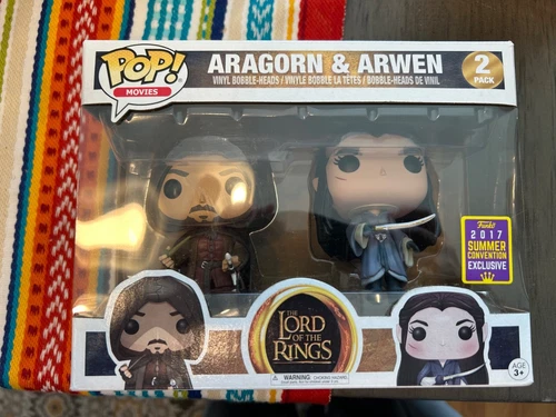 Funko Pop The Lord Of The Rings 2 Pack Aragorn & Arwen Summer Con Exclusive