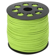 Suede Lanyard String with Roll Spool 98 Yard, Flat Microfiber Cord, Fruit Green