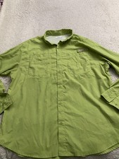 Columbia PFG Omni-Shade Men Long Sleeve Lined Button-Down Shirt Green Size XL
