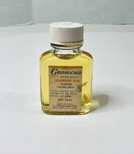 GRUMBACHER ARTISTS’ QUALITY LINSEED OIL PURIFIED 74 ML CAT. NO. 558-2 VINTAGE