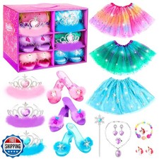 Princess Dress Up Shoes Set, Girls Dress Up Toys Toddler Jewelry