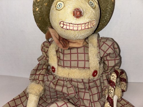 SELTEN Vintage ESC Trading Co Cody Foster primitive Volkskunst Puppe mit Weihnachten Zuckerstange - Bild 5 von 24