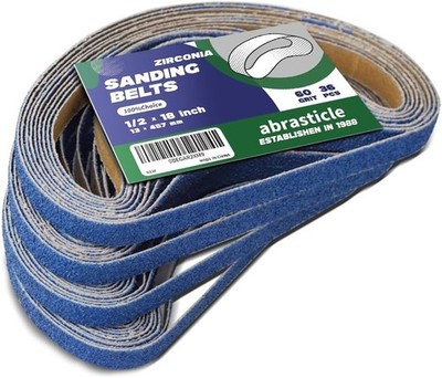 Bandas de lijado de circonio de 1/2'' x 18'' para metal - Papel de lija para lijad