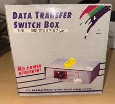 Data Transfer Switch Box - Mini DIN 8 Pin, 2 Way Manual AB Selector
