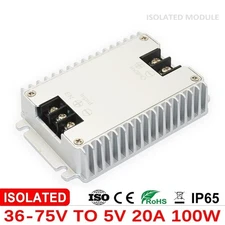 Step Down DC-DC Converter 36V 48V 72V to 5V 20A Isolated Buck Voltage Regulator