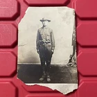 Man In US Military Uniform 3 3/8 x 5 Postcard Photograph Vintage WWI 1910s