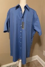 NEW Wrinkle Free Blue Dress Shirt Classic Fit Quality Covington Mens Size XL