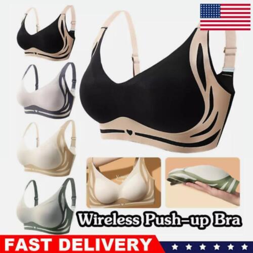 4PCS Super Gather Bra Wireless Push-Up Bra, Comfortable Lifting Anti-Sagging Bra