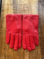 Vintage Red Real Kid Leather Gloves Made For Saks 5th Ave/ Made in Italy