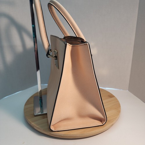 Calvin Klein Double Handled Satchel Handbag Nude/Light Pink Leather READ DESCRIP - Picture 5 of 24