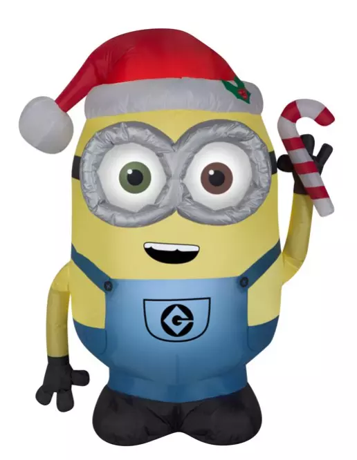 Gemmy 4 RARE 2017 Airblown Minion Bob with Candy Cane Christmas