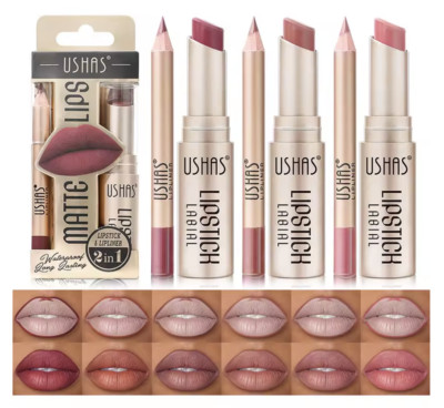 Matte Lippenstift Lip Liner Set Langanhaltend Wasserdicht Nicht Verschmieren Tönung Farbe Flecken