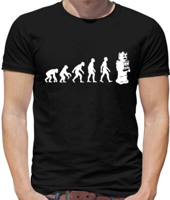 Evolution Of Man Robot Mens T-Shirt - Nerd - Geek - Science - Ai - Machine