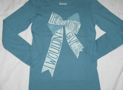 Life is Good Girls XL (12-14) Long Sleeve Giving Ribbon T-Shirt Turquoise NWOT - Picture 1 of 2