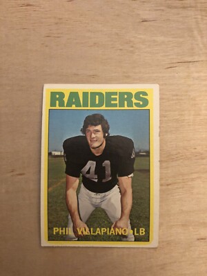 1972 topps football card #108 Phil Villapiano Oakland Raiders
