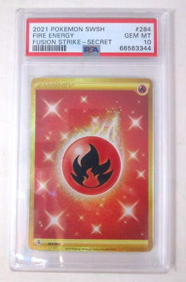 Fire Energy Fusion Strike Secret #284/264 [PSA 10] Graded Pokemon