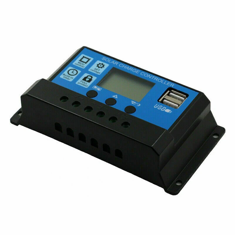 10A/20A/30A LCD Solarladeregler 12V/24V Solar Photovoltaik Laderegler Daul USB