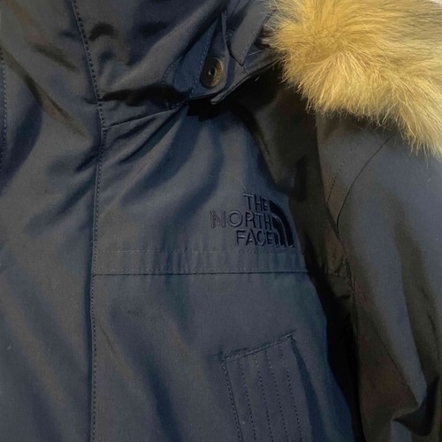 THE NORTH FACE Navy DOWN JACKET Fur w/Hood size L good condition R692 - Picture 23 of 24